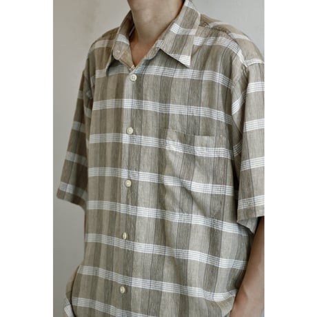 Right Brown Plaid Linen Rayon Shirt