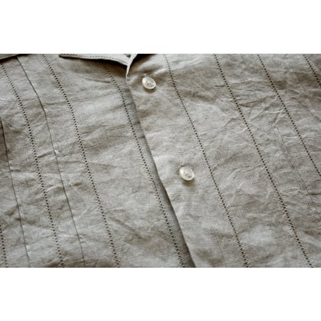 Opencollar Pintuck Linen Shirt