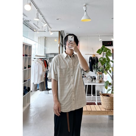 “Columbia” Titanium Plaid Nylon Tech Shirt