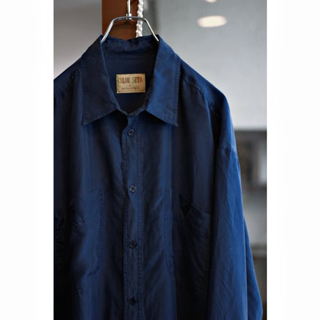 1980s〜 Double Pocket Color Silk Shirt