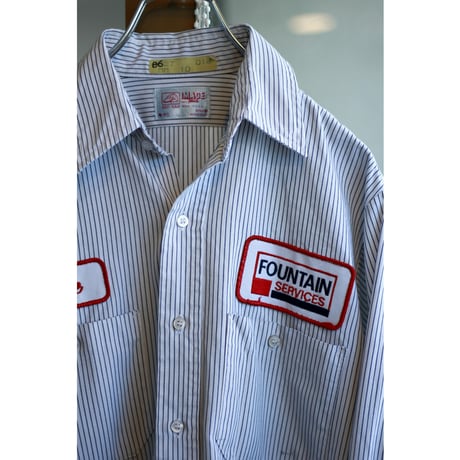 1980s “RED KAP” Wappened Stripe Work Shirt / Made in USA