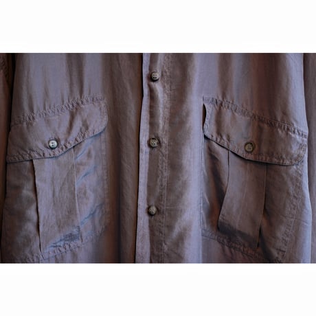 1980s〜 Double Pocket Color Silk Shirt