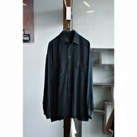 Vintage Double Pockets Solid Silk Shirt