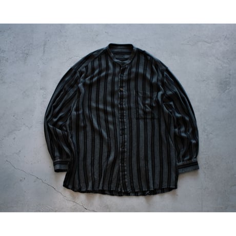 1990s〜 Stripe Bandocollar Rayon Shirt