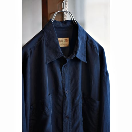 1980s〜 Double Pocket Color Silk Shirt