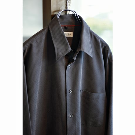 2000s “C&A CANDA” Modal Stripe Embroidery Shirt