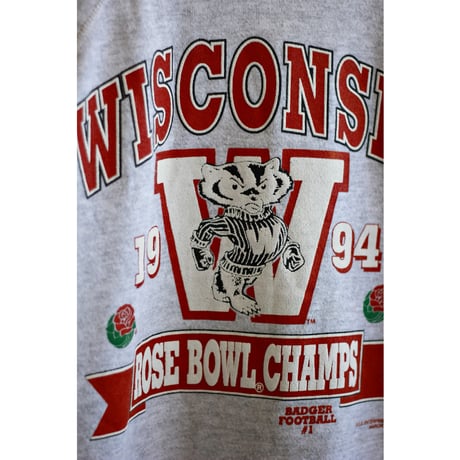 1990s Tultex “Wisconsin Univ.” Logo Print Sweatshirt / Made in USA