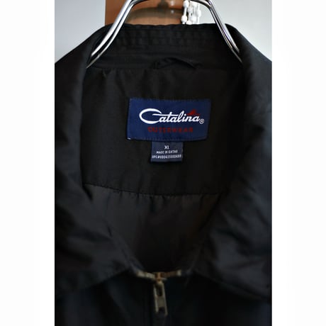 1990s “Catalina” Black Smooth Poly Zipup Blouson