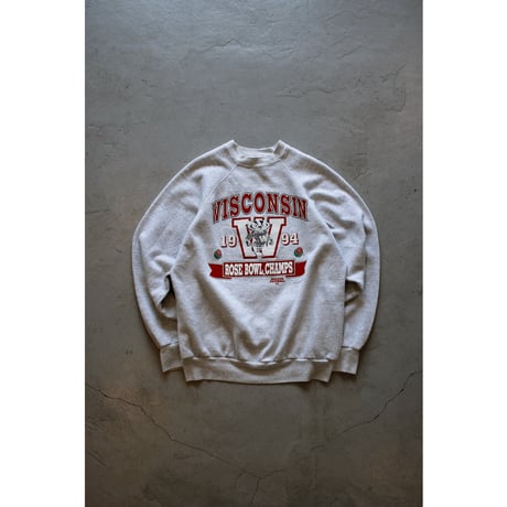 1990s Tultex “Wisconsin Univ.” Logo Print Sweatshirt / Made in USA