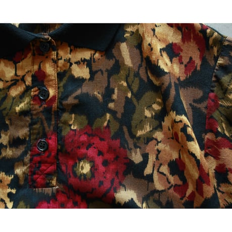 Vintage Floral Print Polo Shirt