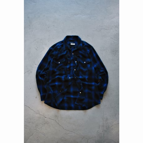 Modern Ombré Plaid Snapbutton Flannel Shirt