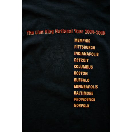 2004-05 “THE LION KING” ©︎Disney National Tour Tshirt