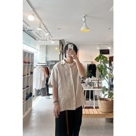 Opencollar Pintuck Linen Shirt