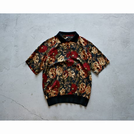 Vintage Floral Print Polo Shirt