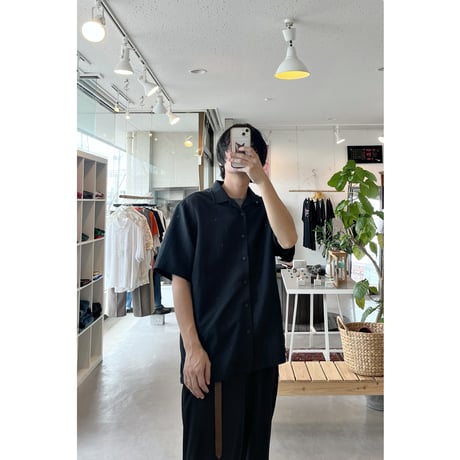 2000s Opencollar Waven Rayon Blend Shirt