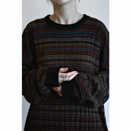 1990s〜2000s “Geoffrey Beene” Multicolor Stripe Mole Sweater