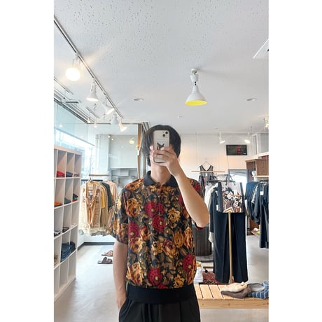 Vintage Floral Print Polo Shirt