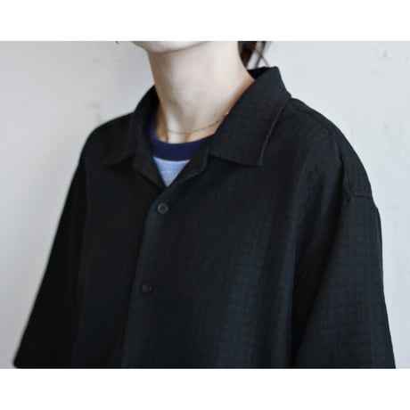 2000s Opencollar Waven Rayon Blend Shirt