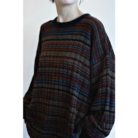 1990s〜2000s “Geoffrey Beene” Multicolor Stripe Mole Sweater