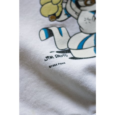 1990s “Garfield” Rock'n Roll Print Sweatshirt / Made in USA