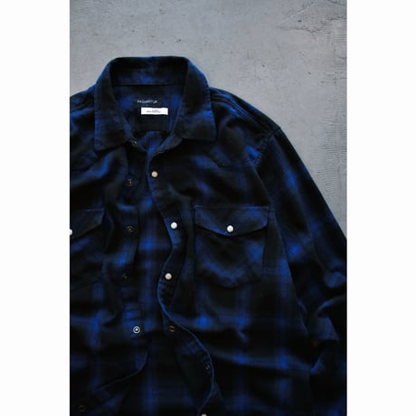 Modern Ombré Plaid Snapbutton Flannel Shirt