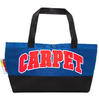 CARPET COMPANY  VARSITY WAXED CANVAS TOTE BAG - BLUE