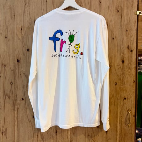 FROG SKATEBOARDS  FROG MAN LOGO L/S TEE - WHITE