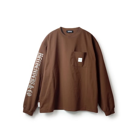 Circle logo3 LOOSE LS Pocket TEE dry (Black / White / Brown)