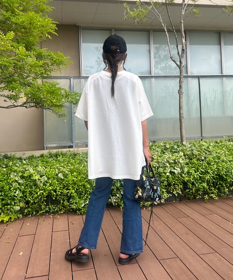 センタースリットデニムパンツ(ブルー)
