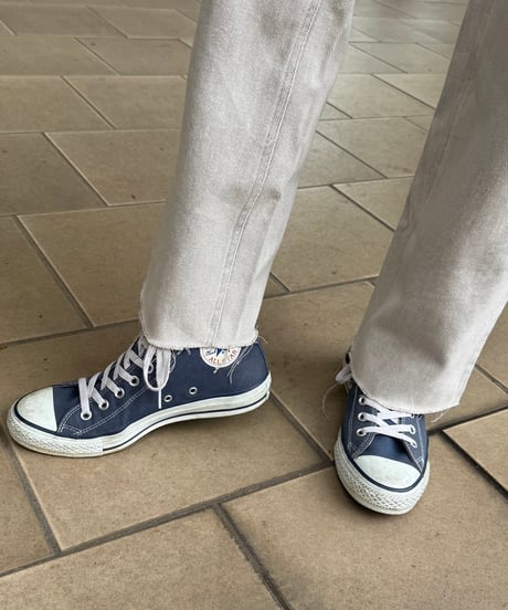 カットオフストレートデニムパンツ(ライトグレー)