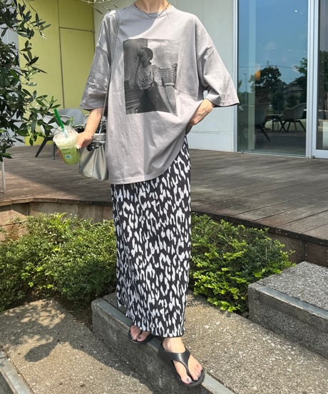 レオパードプリーツロングスカート