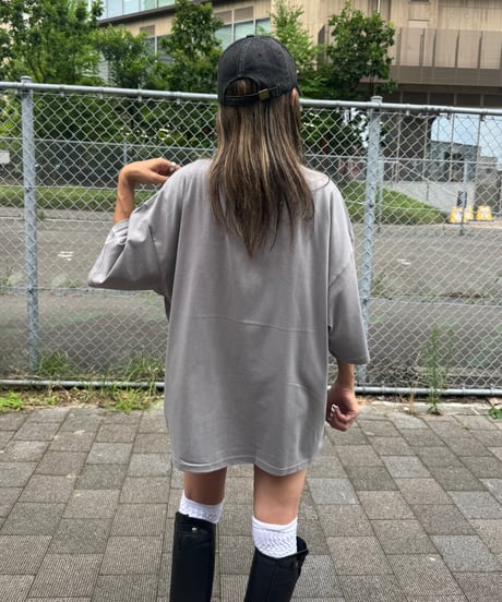 レディーフォトプリントビッグTシャツ(グレー)