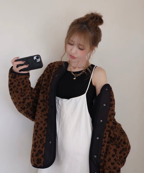 レオパードボア×中綿キルティングリバーシブルコート