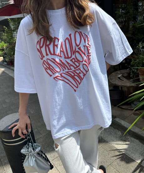 フロントハートロゴTシャツ(ホワイト)