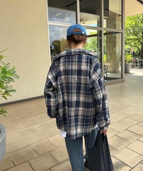 ビッグシルエットチェック柄シャツ