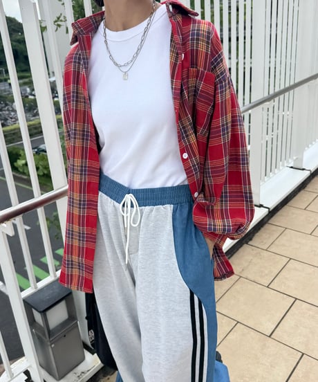 ビッグシルエットチェック柄シャツ