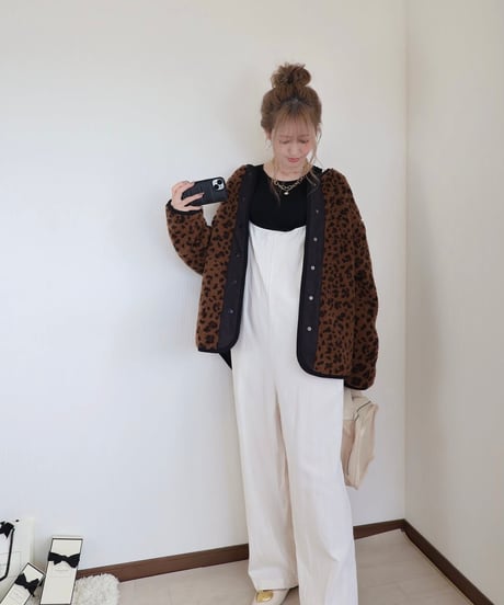 レオパードボア×中綿キルティングリバーシブルコート