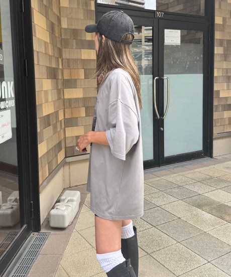 レディーフォトプリントビッグTシャツ(グレー)