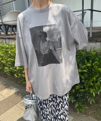 レディーフォトプリントビッグTシャツ(グレー)