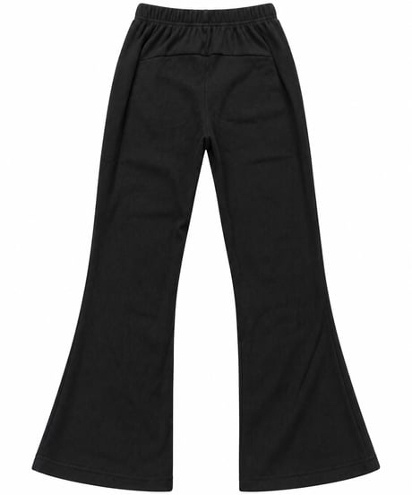裏起毛コーデュロイセミフレアパンツ(ブラック)