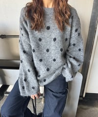 ドット柄ニット