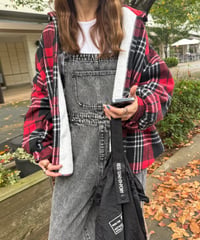 裏起毛チェック柄シャツ(レッド)