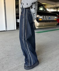 サイドフリンジワイドデニム(2size)