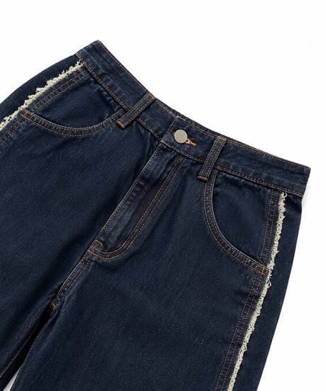 サイドフリンジワイドデニム(2size)