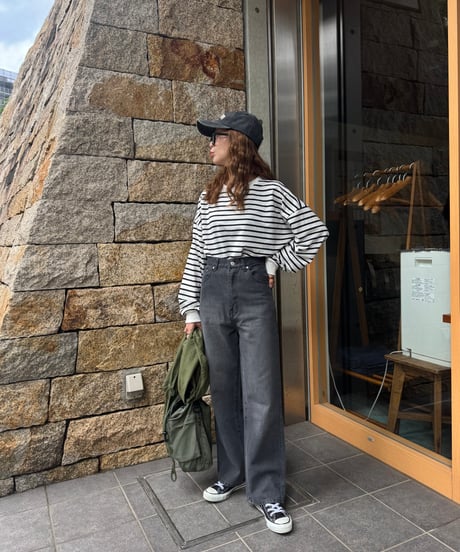 ヒップハートデザインデニムパンツ(ブラック)