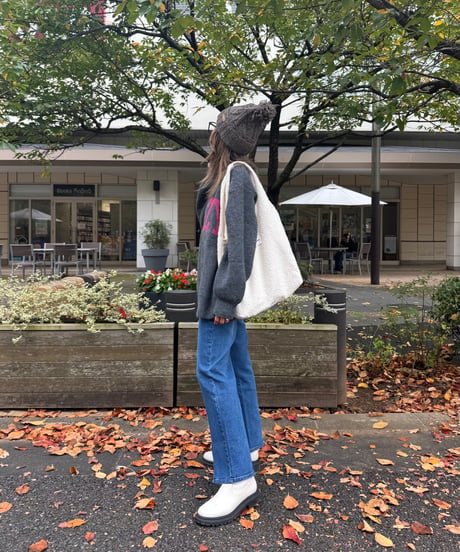 センタースリットデニムパンツ(ブルー)