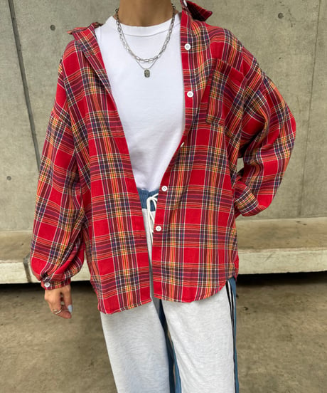ビッグシルエットチェック柄シャツ