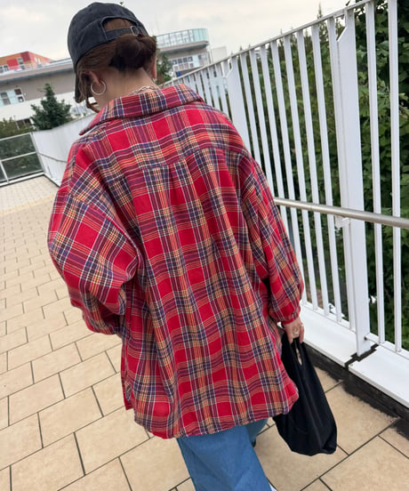 ビッグシルエットチェック柄シャツ