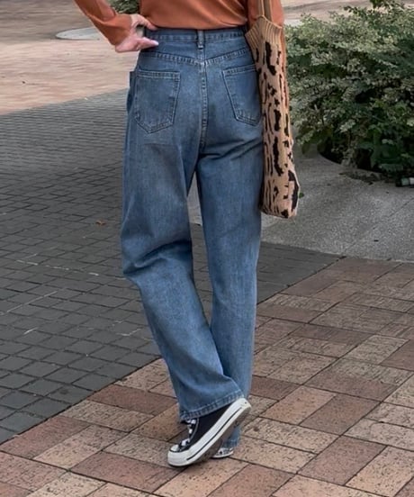 タックホックワイドデニムパンツ
