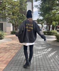 バックロゴモールニットカーディガン(チャコール)